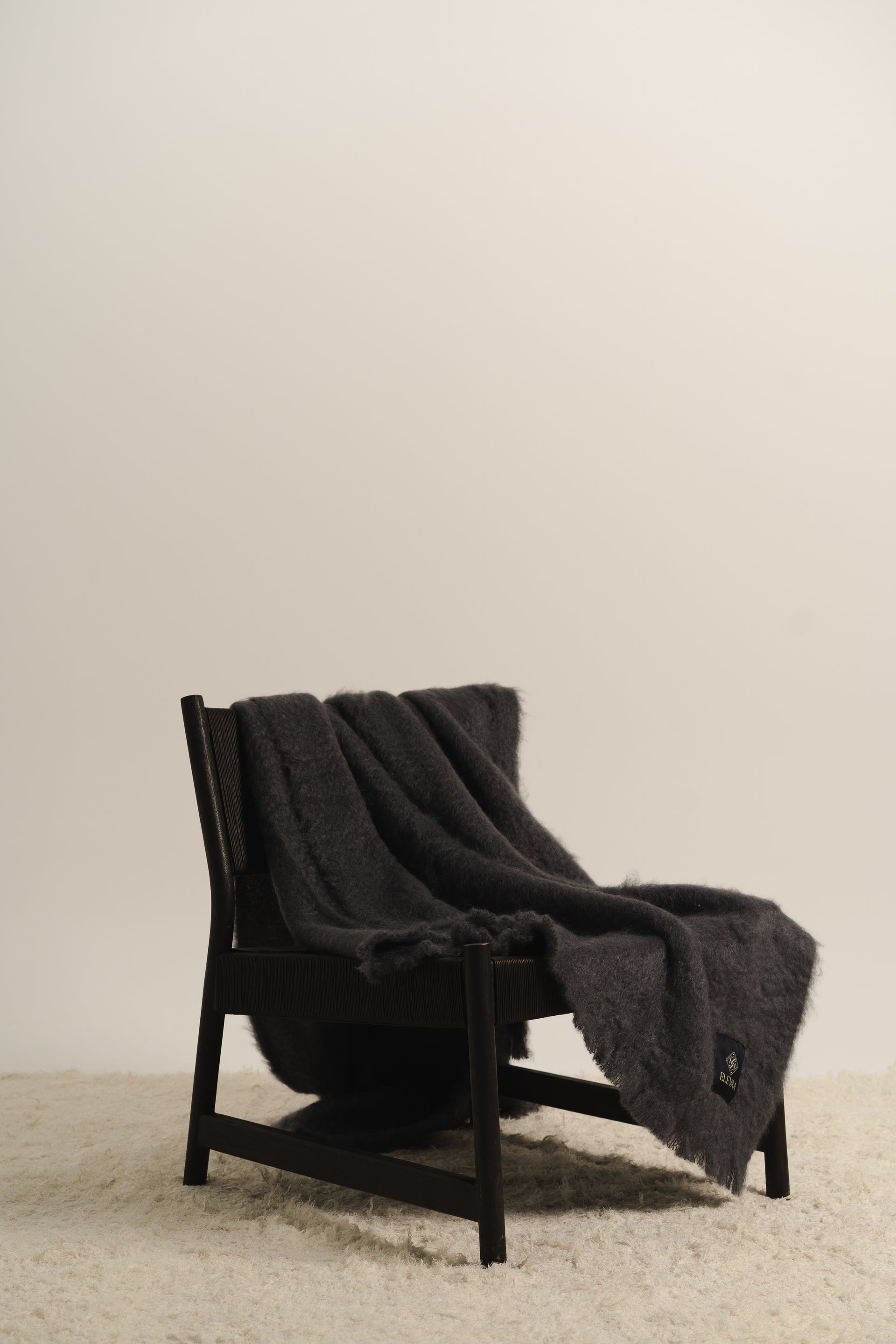 Stone Grey Mohair Blanket