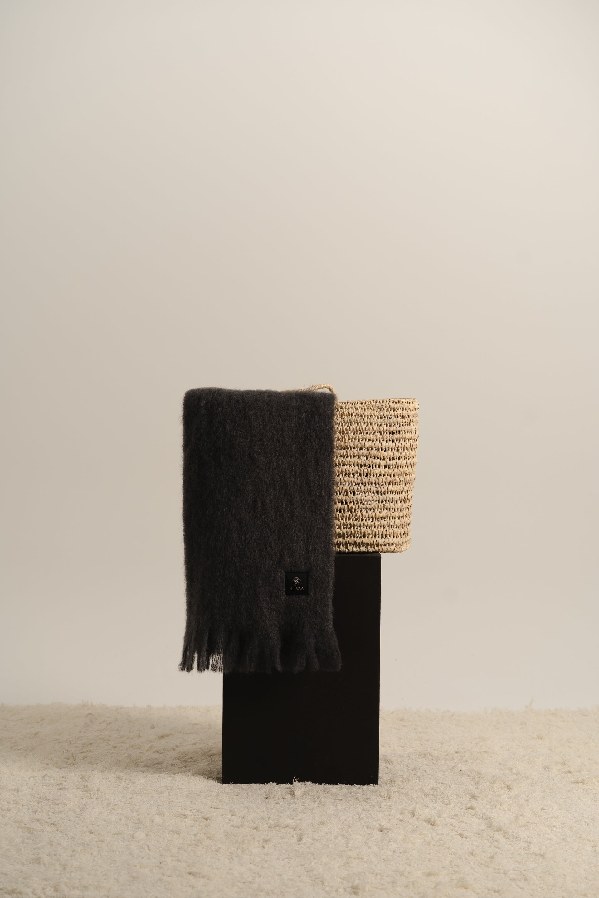 Stone Grey Mohair Scarf