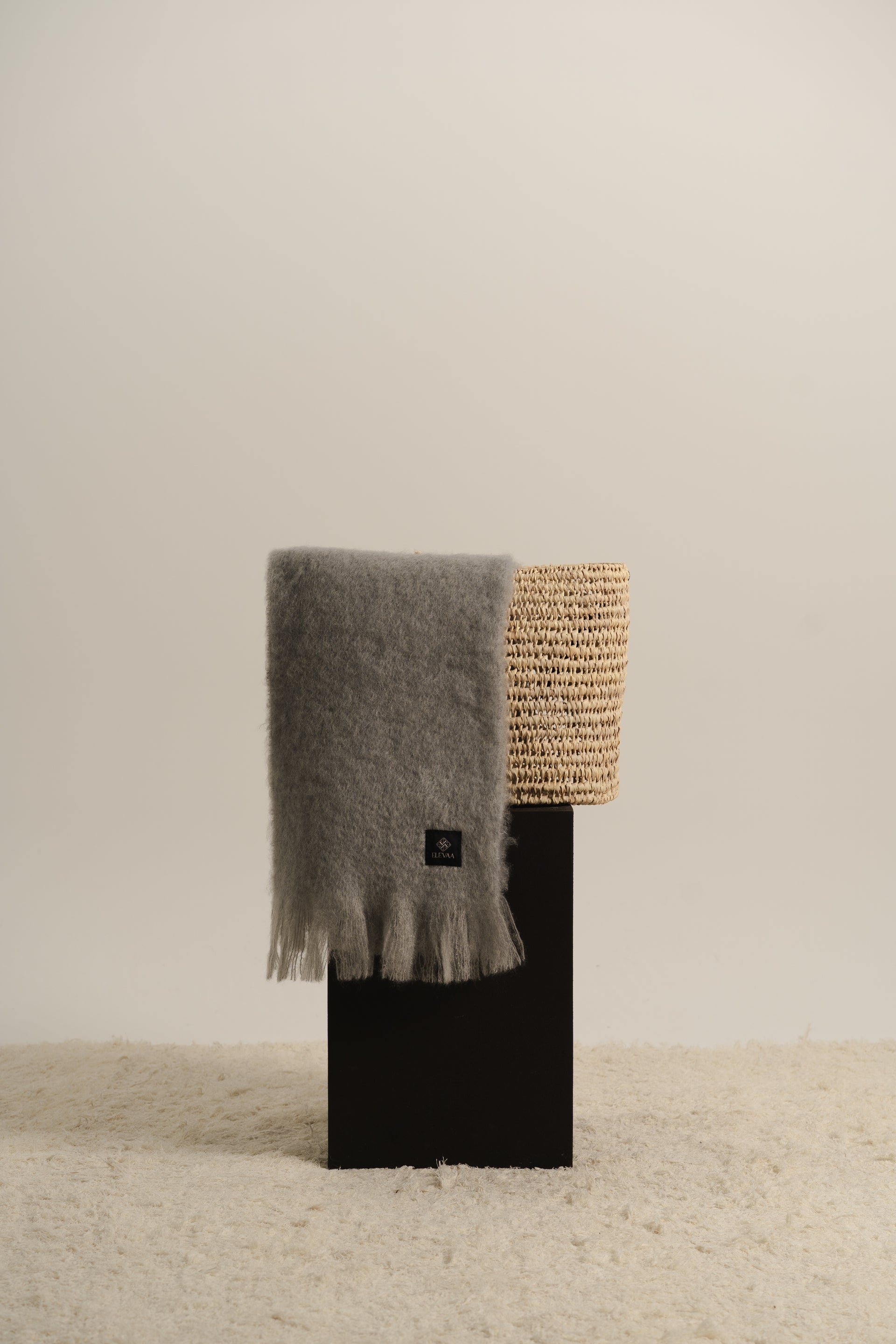 Soft Grey Mohair Scarf