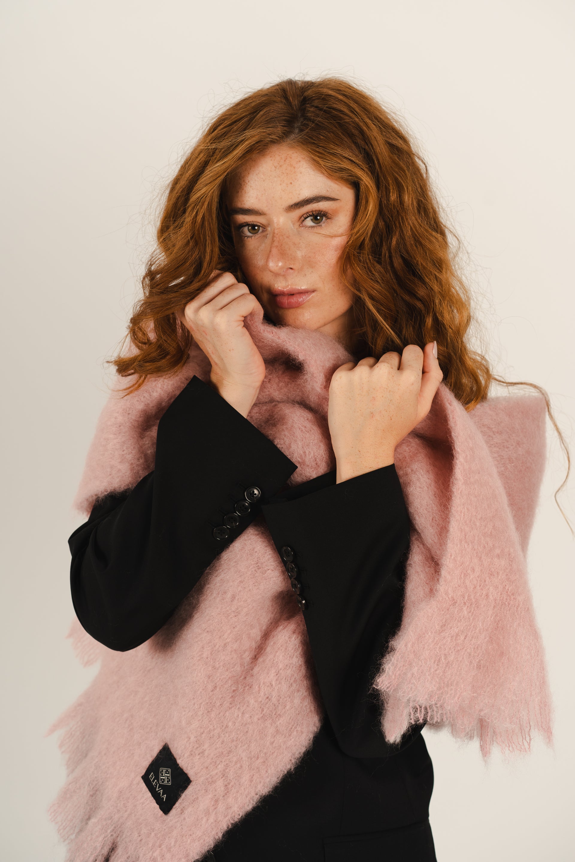 Ballet Pink Mohair Scarf