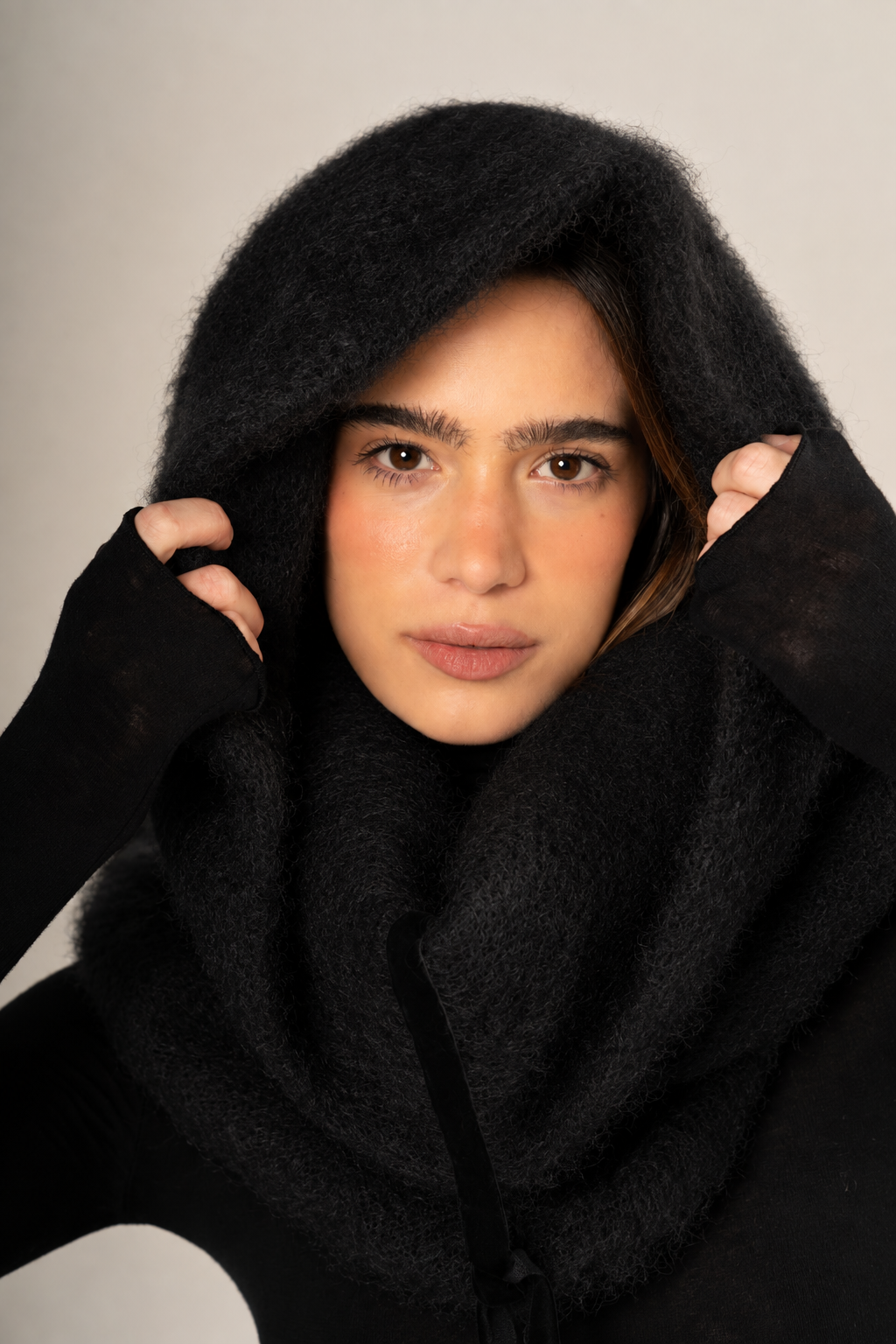 Black Mohair Balaclava
